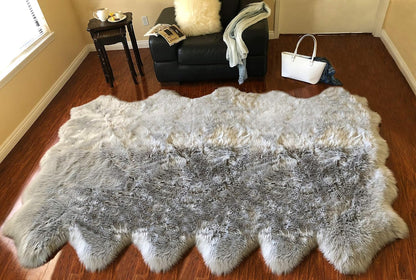 LAMBZY Faux Sheepskin Hypoallergenic Free Shape Silky Shag Rug, Luxury Shaggy Silky Plush Carpet