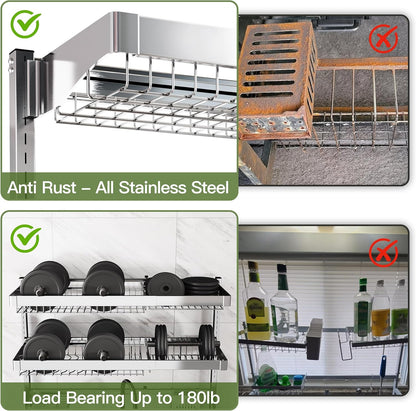 3 Tier Extra Large Stainless Steel Expandable Over The Sink Dish Drainer Drying Rack, Rust Proof