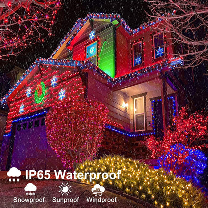 2 Pack Christmas Lights Outdoor, Total 200FT 600LED Christmas String Lights with 8 Modes