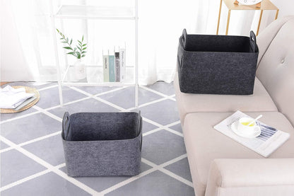 Minoisome Storage Basket Felt Storage Bin Collapsible& Convenient Box Organizer with Carry Handles