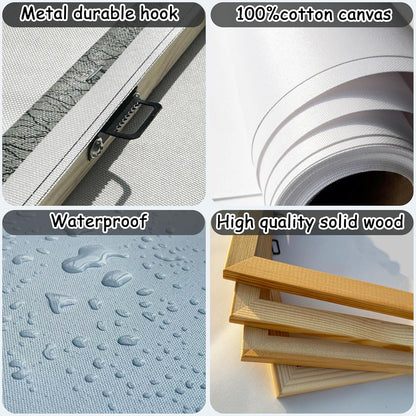 AJAZIKO Abstract Wall Art Blue Modern Art Wall Decor Artwork For Walls Living Room Huge Wall Canvas