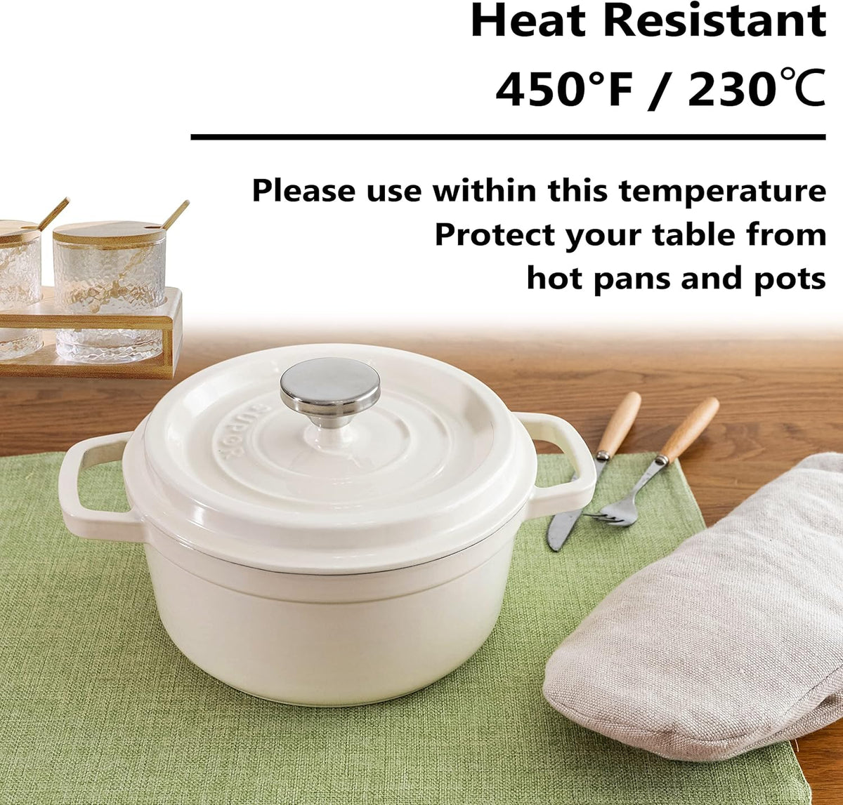 Home Brilliant Green Placemat Set of 8 Washable Place Mats Placemats Heat Resistant Sage Placemat