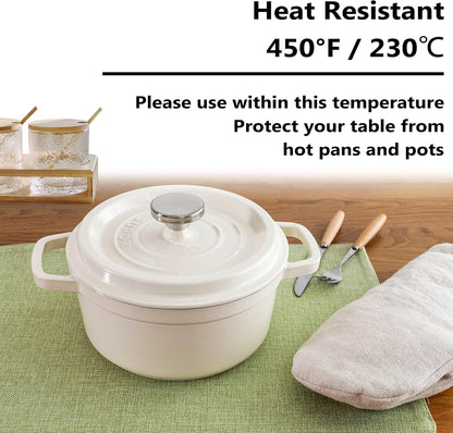 Home Brilliant Green Placemat Set of 8 Washable Place Mats Placemats Heat Resistant Sage Placemat