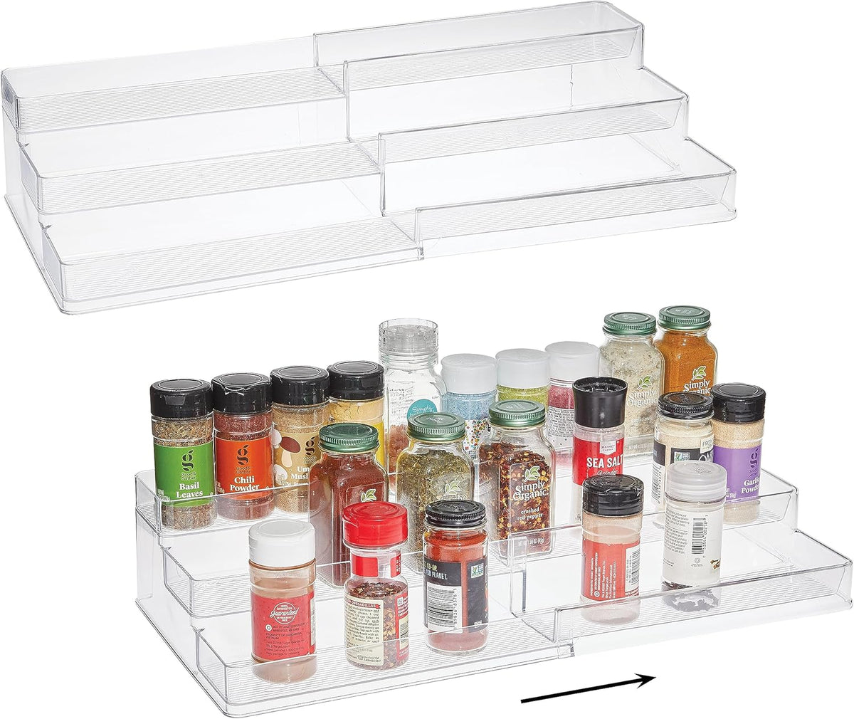 SIMPLEMADE 3-Tier Spice Rack Organizer - Versatile Storage Shelf for Kitchen, Bathroom, Bedroom &