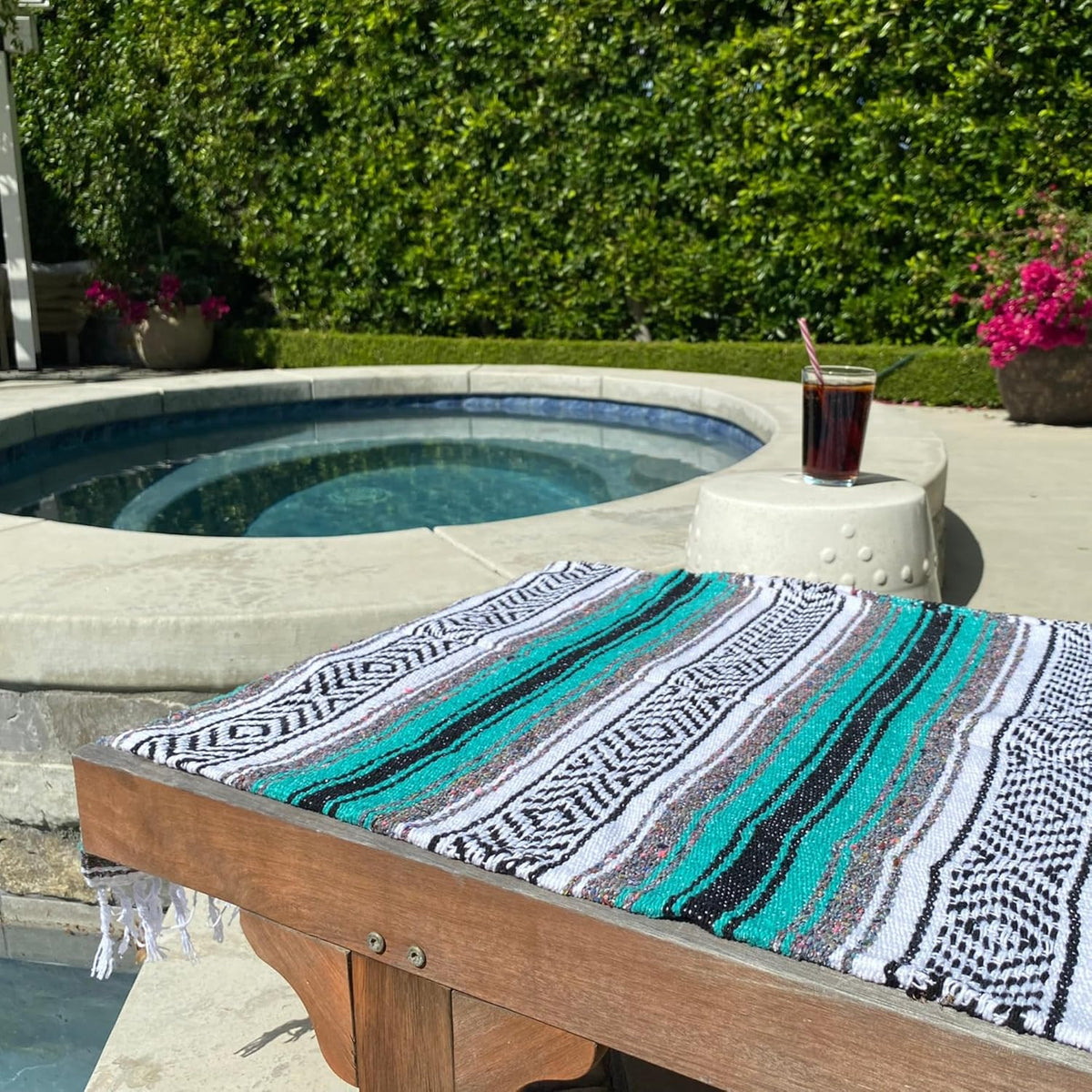 Del Mex Classic Mexican Blanket, Large Authentic Woven Falsa Throw (70"x50"), Artisan Southwest