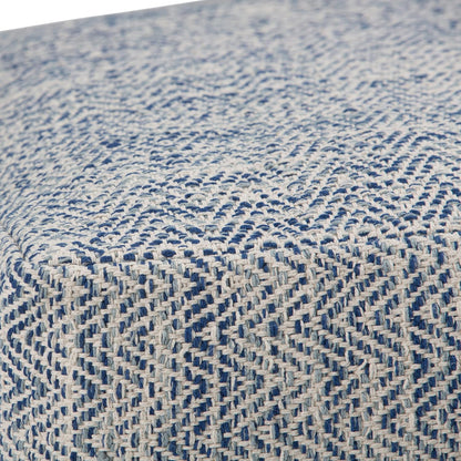 SIMPLIHOME Nate 20-inch Wide Square Pouf in Patterned Denim Mélange, Handwoven Boho-Style Cotton