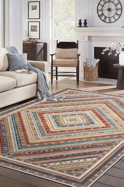 Keen Home Design 6x9 Rug - Machine Washable Area Rug with Non-Slip Backing, Ideal for Living Room