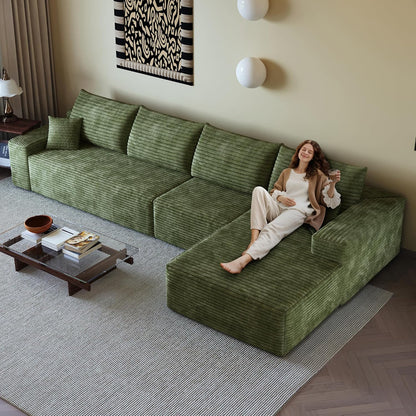 136" Sectional Couches for Living Room Modern Modular Sofa with L-Shape Couchs Upholstered Boneless