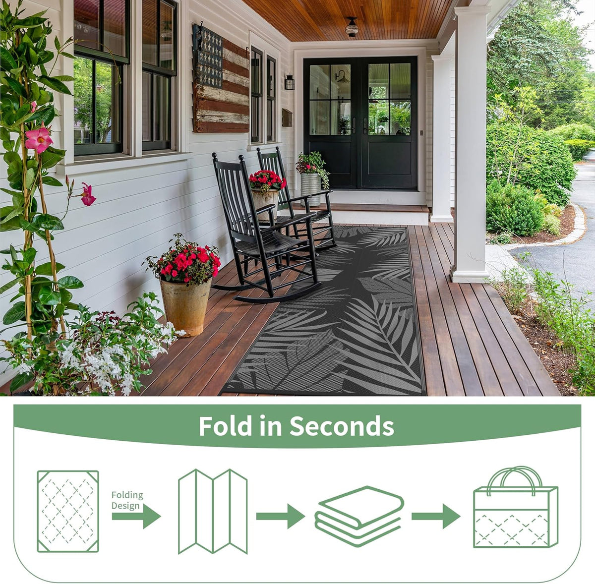 GENIMO Outdoor Rug 2.5' x 8' Waterproof for Patios Clearance, Reversible Outdoor Plastic Straw