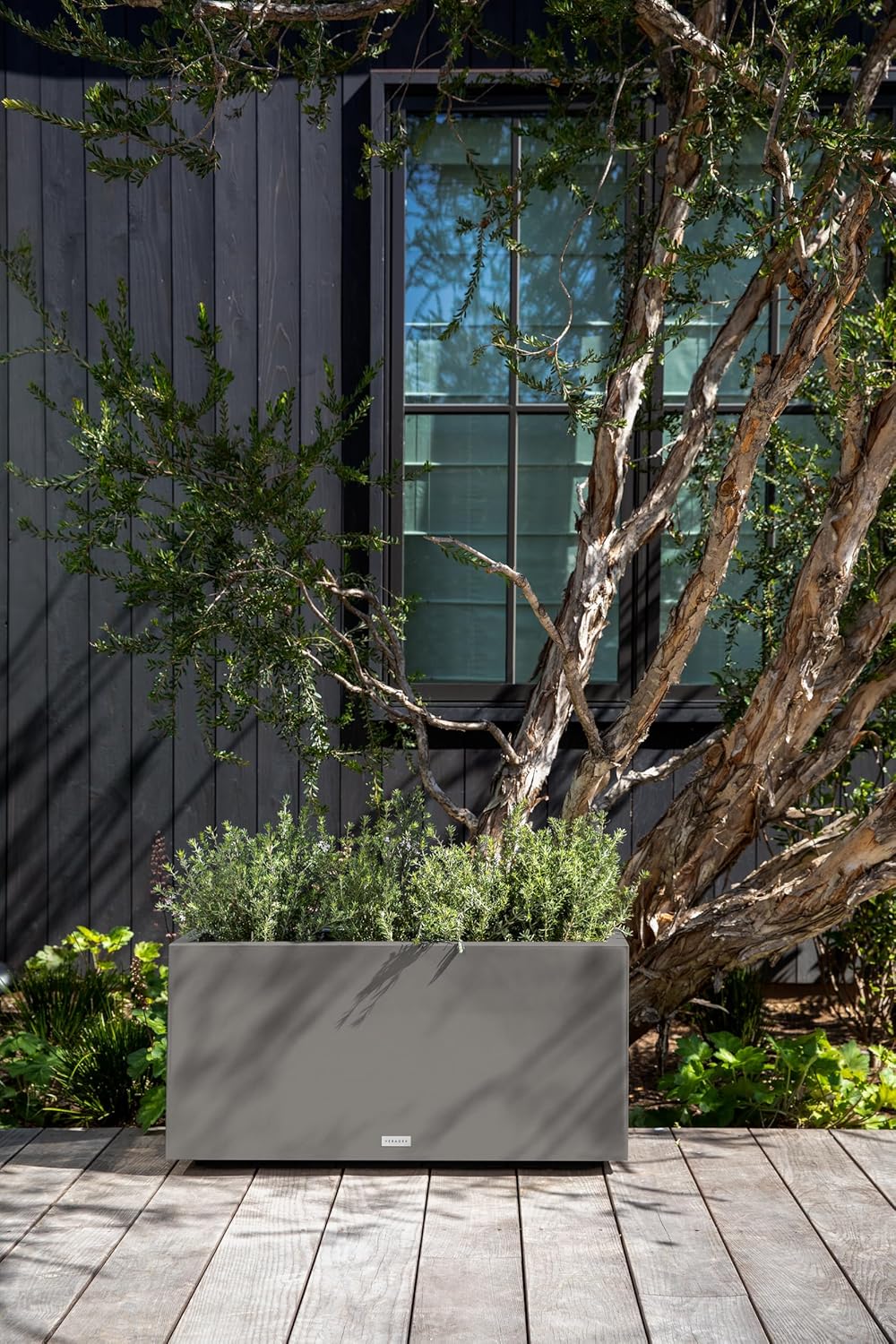 Veradek Block Series Long Box Planter - Large Rectangular Planter for Indoor or Outdoor Patio/Porch