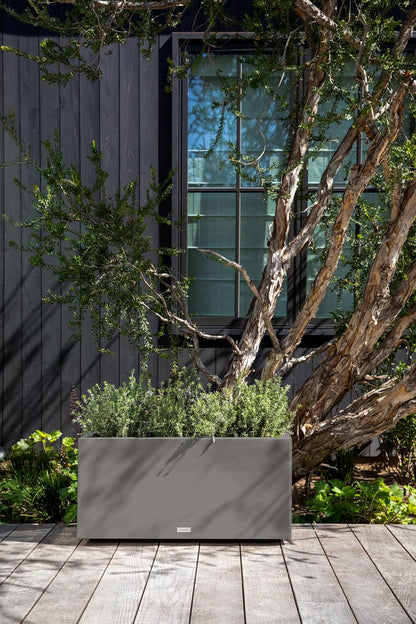 Veradek Block Series Long Box Planter - Large Rectangular Planter for Indoor or Outdoor Patio/Porch