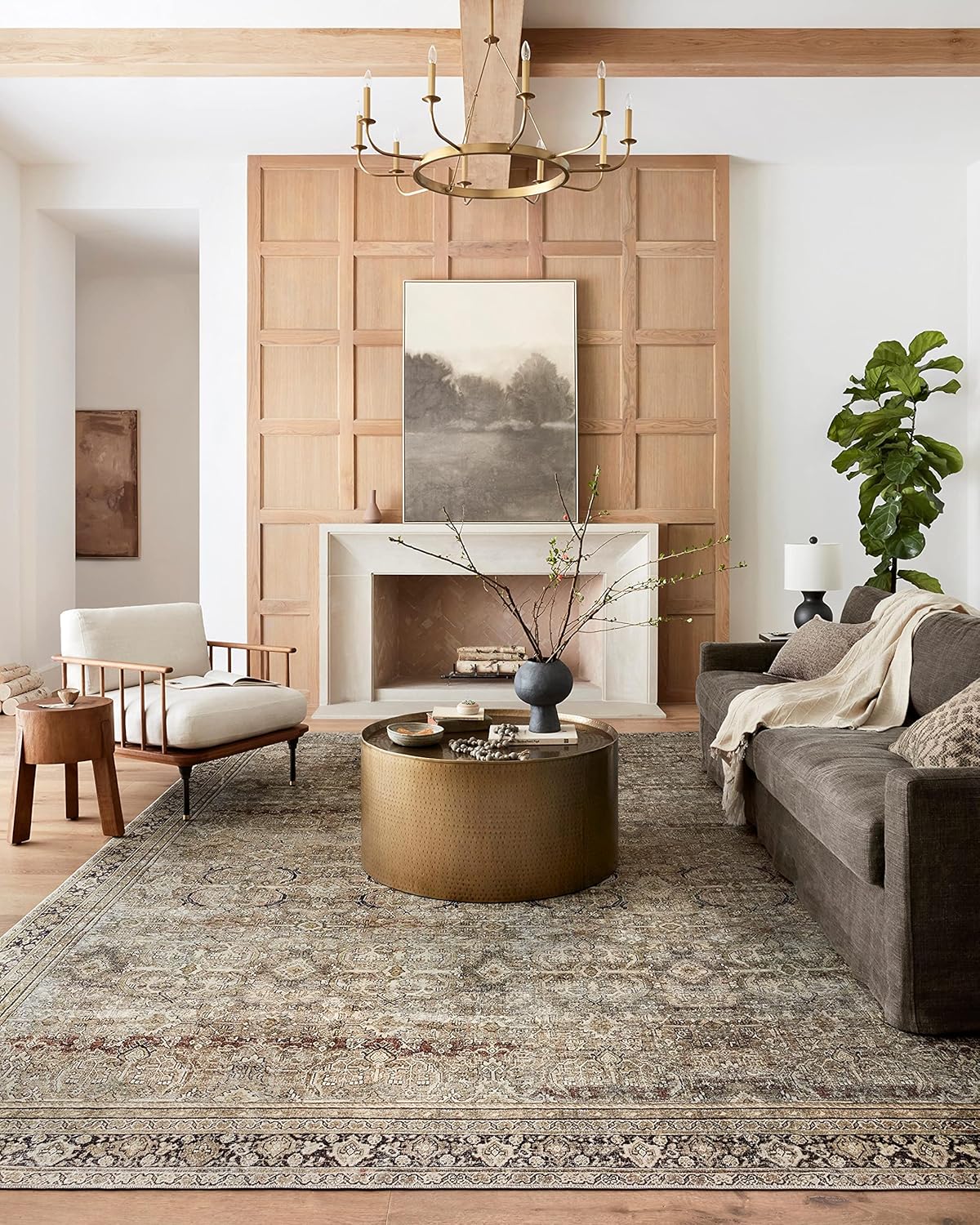 Loloi Layla Collection LAY-03 Olive/Charcoal 3'-6" x 5'-6" .13" Thick Accent Rug, Soft, Durable