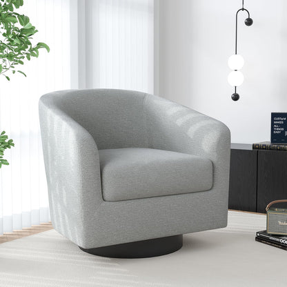 Swivel Barrel Accent Chair, Modern Round Chenille Fabric Arm Chair for Living Room, Bedroom, Comfy