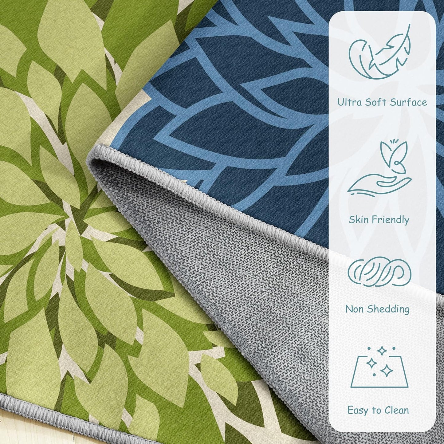 Area Rug 2x3 Yellow Green Washable Entry Small Rug Multicolored Tropical Botanical Modern Floral