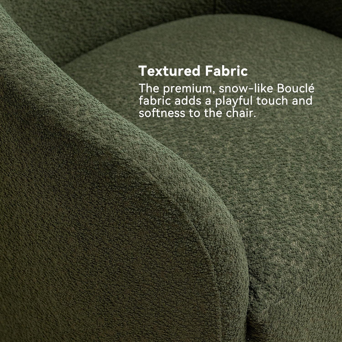 KINWELL 32" Wide Modern Boucle Swivel Barrel Chairs Set of 2, No Assembly Round Upholstered Swivel
