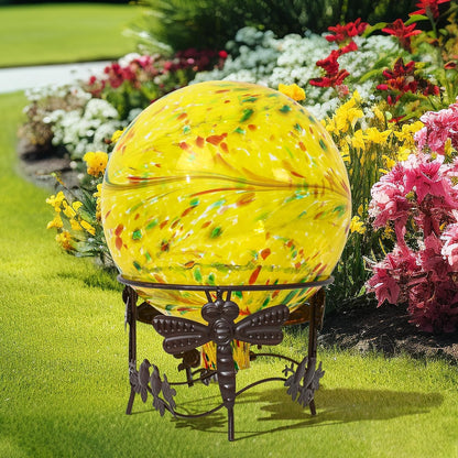 Gazing Ball 10 inch Colorful Glass Gazing Ball for Garden Decor, Indoor Outdoor Glass Gazing Globe