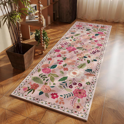 Runner Rug for Hallways Kitchen Rug Non Slip 2'x 6' Washable Rugs with Rubber Backing Soft Floral