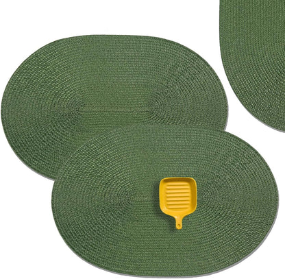 AHHFSMEI Placemats Set of 6 for Dining Table Washable Woven Vinyl Non-Slip 18x12 inches Placemat