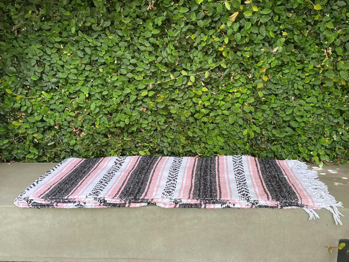 Del Mex Classic Mexican Blanket, Large Authentic Woven Falsa Throw (70"x50"), Artisan Southwest
