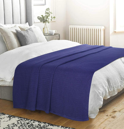 Elvana Home 100% Cotton Bed Blanket, Breathable Bed Blanket King Size, Cotton Thermal Blankets
