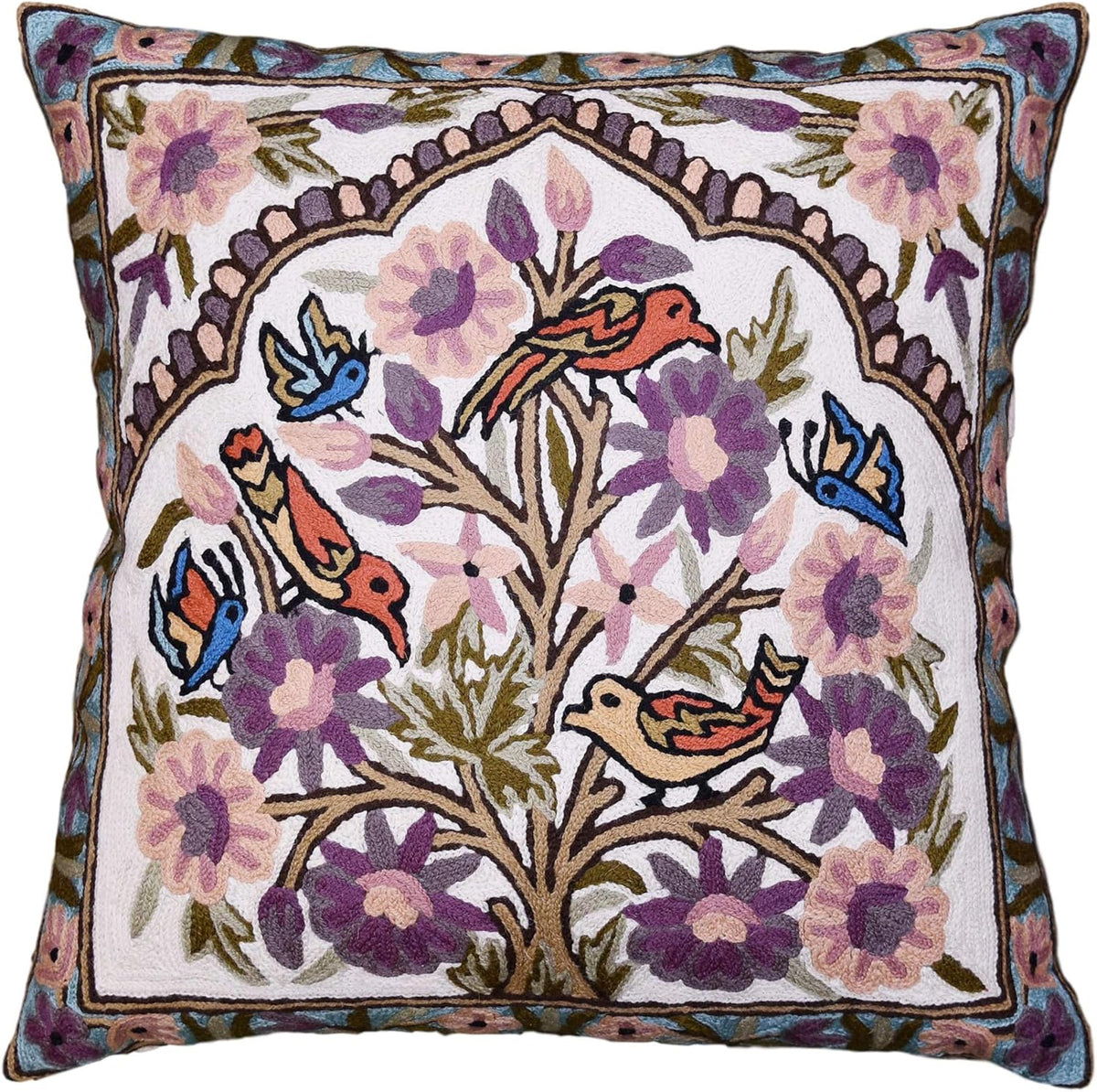Tree of Life Pillow Cover Lavender Floral Pillowcase Botanical Flower Pillows Plants Farmhouse