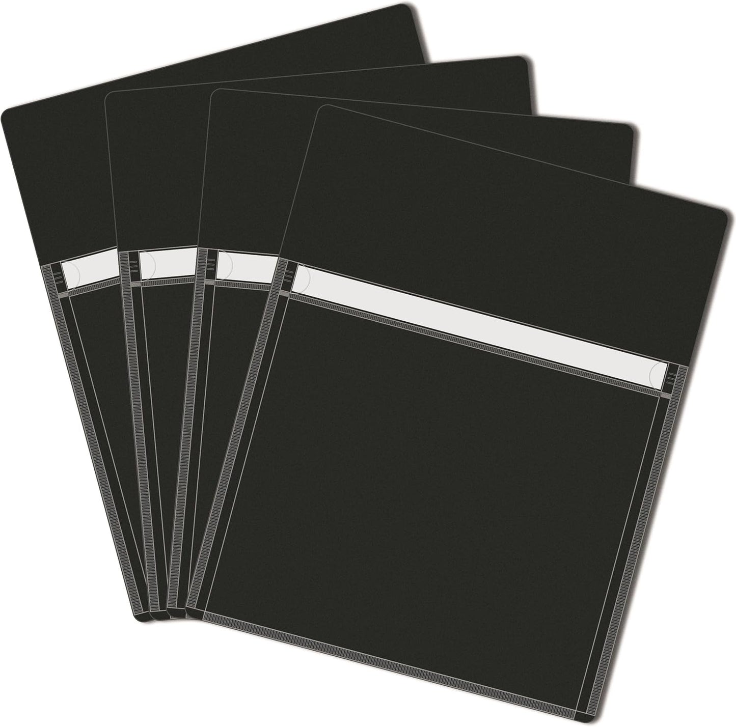 Magnetic Pocket 4 Pack – Self-Adhesive Magnetic Storage Pouch for Documents, Notes & Tools, Strong