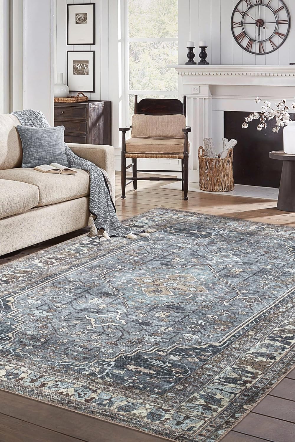 Keen Home Design 5x7 Rug - Machine Washable Area Rug with Non-Slip Backing, Ideal for Living Room