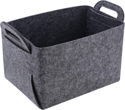 Minoisome Storage Basket Felt Storage Bin Collapsible& Convenient Box Organizer with Carry Handles
