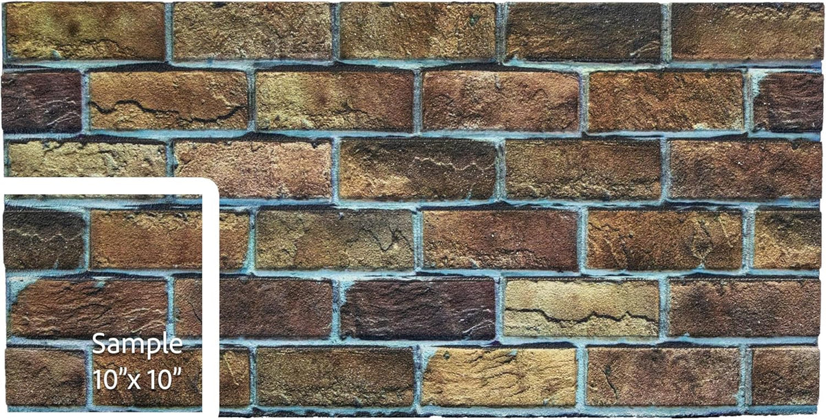 Dundee Deco 3D Wall Panels Faux Brick - Cladding, Brown Beige Stone Look Wall Paneling, Styrofoam