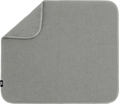 S&T INC. Dish Drying Mat, 16” x 18”, Absorbent Microfiber Kitchen Counter Mat, Dish Drying Pad for