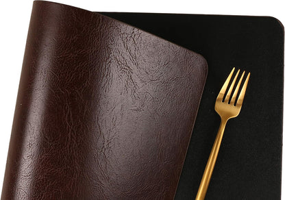 Faux Leather Placemats, Set of 8 PU Table Mats, Easy to Clean, Heat & Stain Resistant for Office