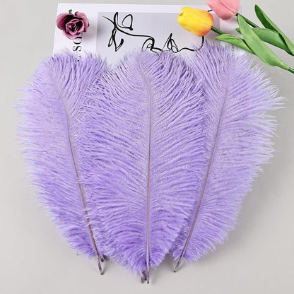 THARAHT Lavender Ostrich Feathers 24pcs Natural Bulk 8-10Inch 20cm-25cm for Crafts Wedding Party