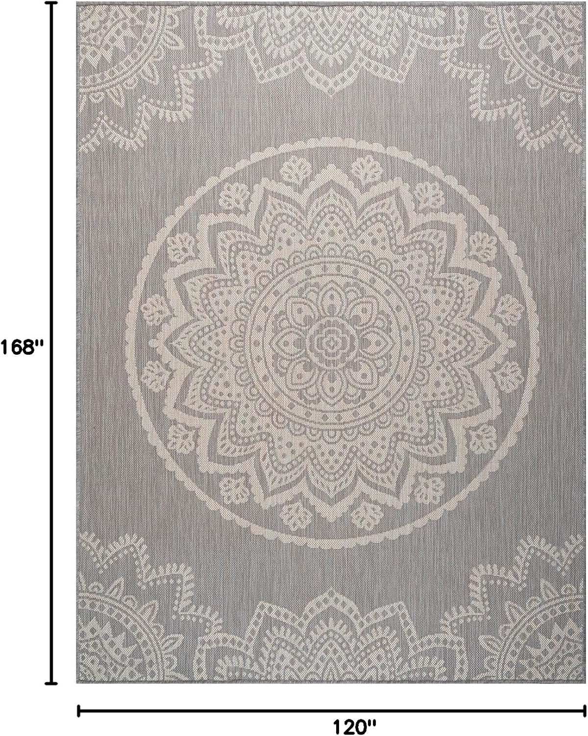 CAMILSON Outdoor Rug 10x14 Modern Area Rugs for Large Indoor and Outdoor Patios and Porches