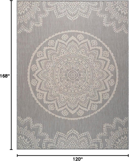 CAMILSON Outdoor Rug 10x14 Modern Area Rugs for Large Indoor and Outdoor Patios and Porches