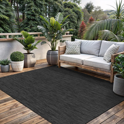 Washable Indoor Outdoor Rug 9x12 Weather Resistant Area Rugs Modern Solid for Porch Deck Balcony