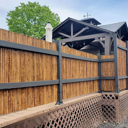 Backyard X-Scapes Bamboo Fencing 6 Feet High Outdoor Decorative Rolled Fence Panel, Caramel Brown 6