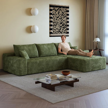 108" Sectional Couches for Living Room Modern Modular Sofa with L-Shape Couchs Upholstered Boneless