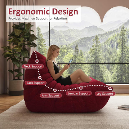 Bean Bag Chair, Oversized Bean Bag Chair for Living Room, Fireside Chair for Adults with Memory
