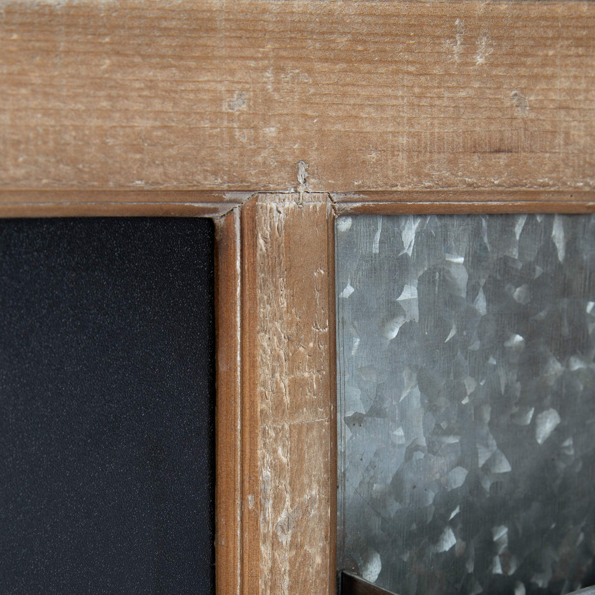 Kate and Laurel Idamae Wood Framed Chalkboard Wall Organizer with Mail Holders and Key Hooks, 28" x