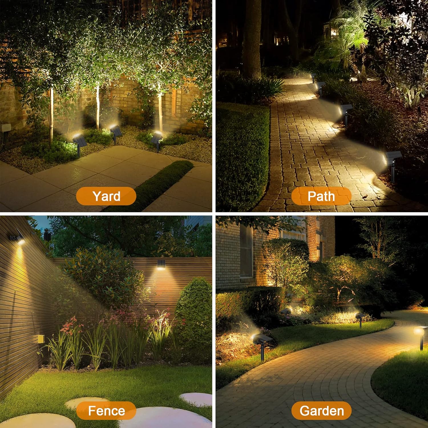 LANSOW Solar Spot Lights Outdoor, [2 Pack/57 LED] 2-in-1 Solar Landscape Spotlights, 3 Modes IP65