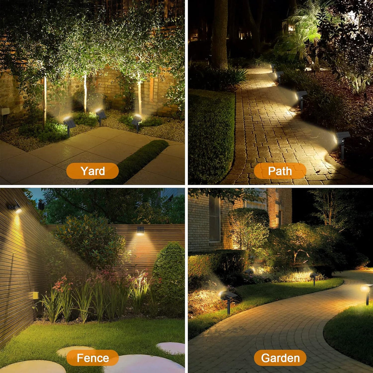 LANSOW Solar Spot Lights Outdoor, [8 Pack/76 LED] 2-in-1 Solar Landscape Spotlights, 3 Modes IP65