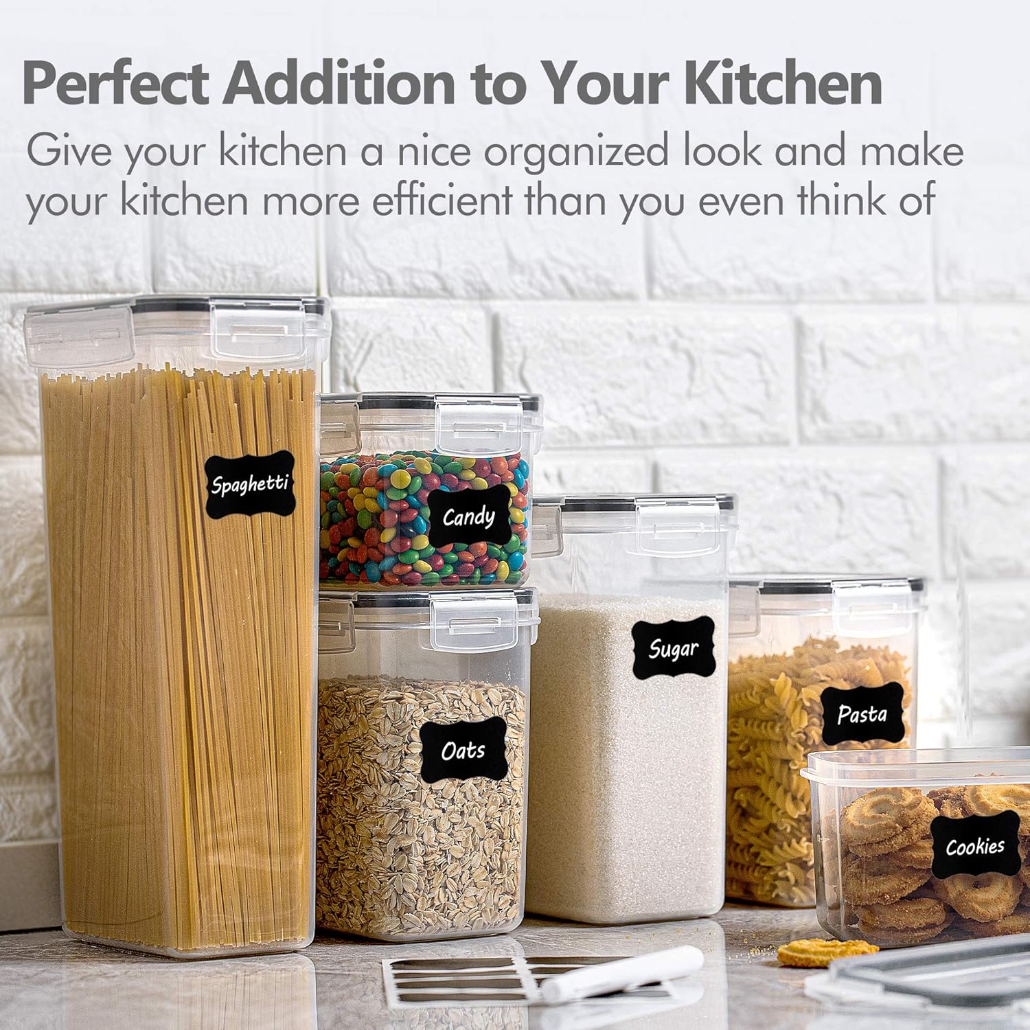 CHEFSTORY Airtight Food Storage Containers Set, 14 PCS Kitchen Storage Containers with Lids for