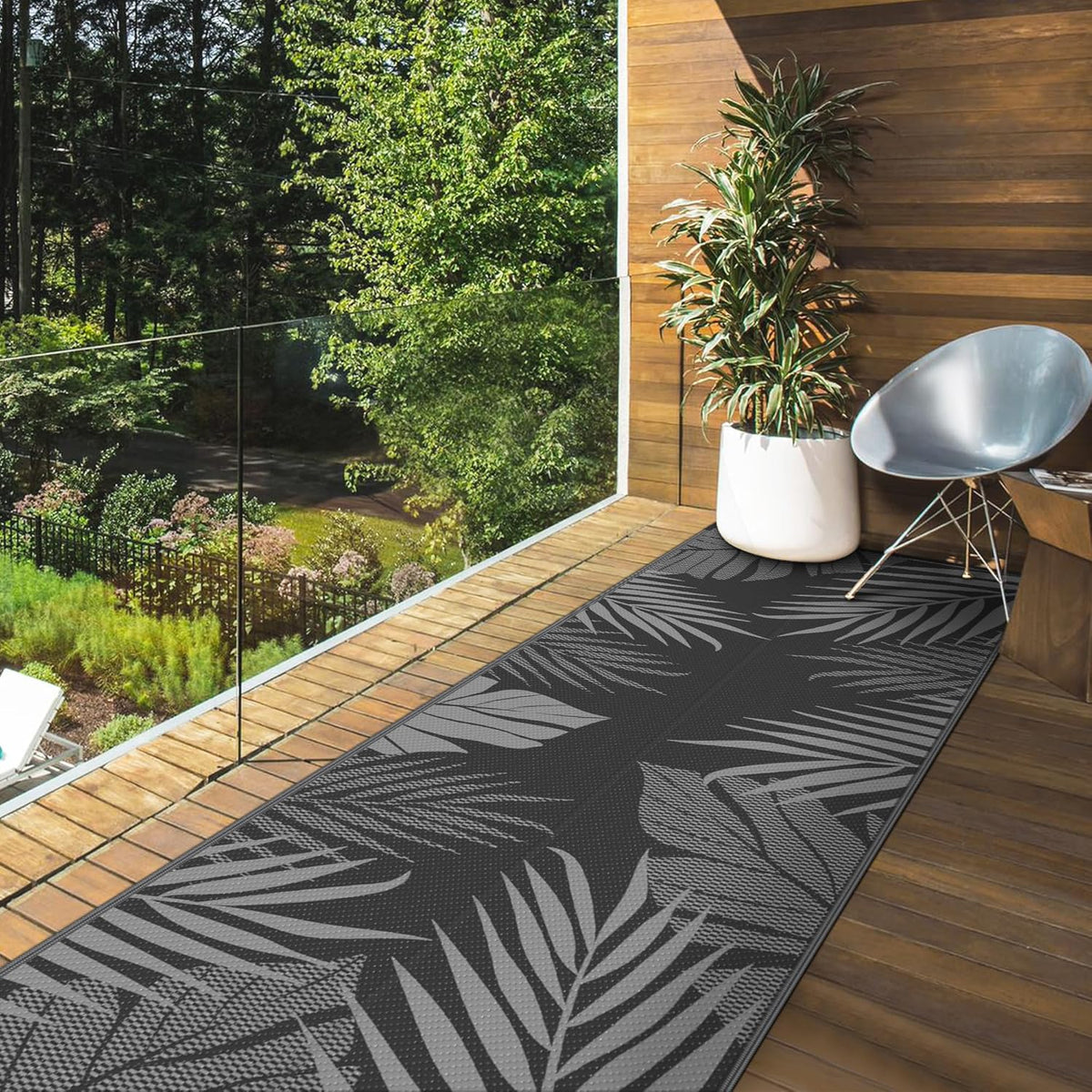 GENIMO Outdoor Rug 2.5' x 8' Waterproof for Patios Clearance, Reversible Outdoor Plastic Straw