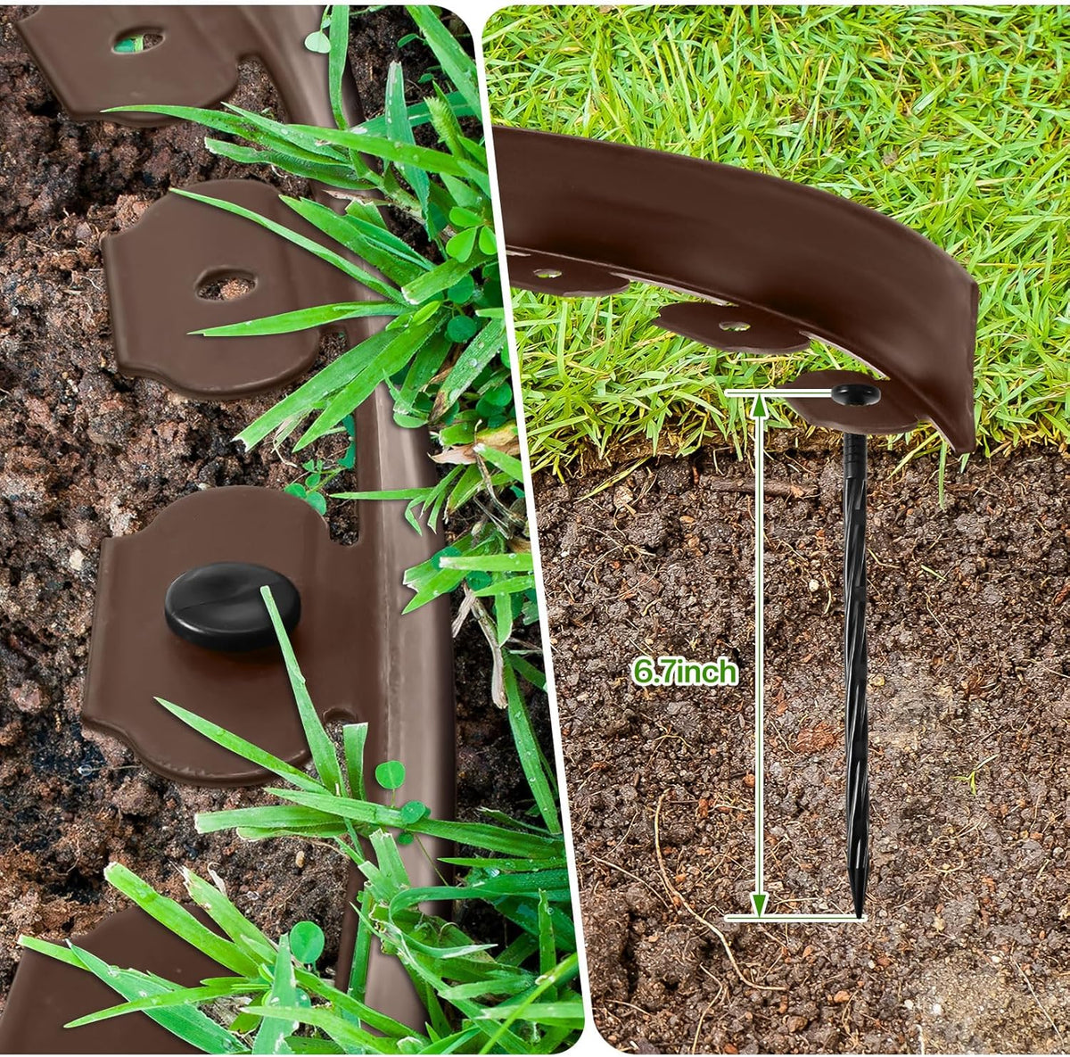 Sasylvia 2.5'' x 200' Landscape Edging Kit Edging Border Coil Include Anchoring Spikes 10