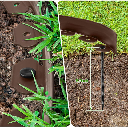Sasylvia 2.5'' x 200' Landscape Edging Kit Edging Border Coil Include Anchoring Spikes 10