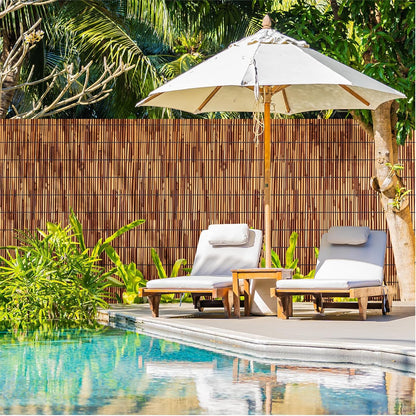 Natural Reed Fencing Rolls,2PACK 4.6FT X 16.4FT Reed Screen Curtain Fence Covering Privacy Bamboo