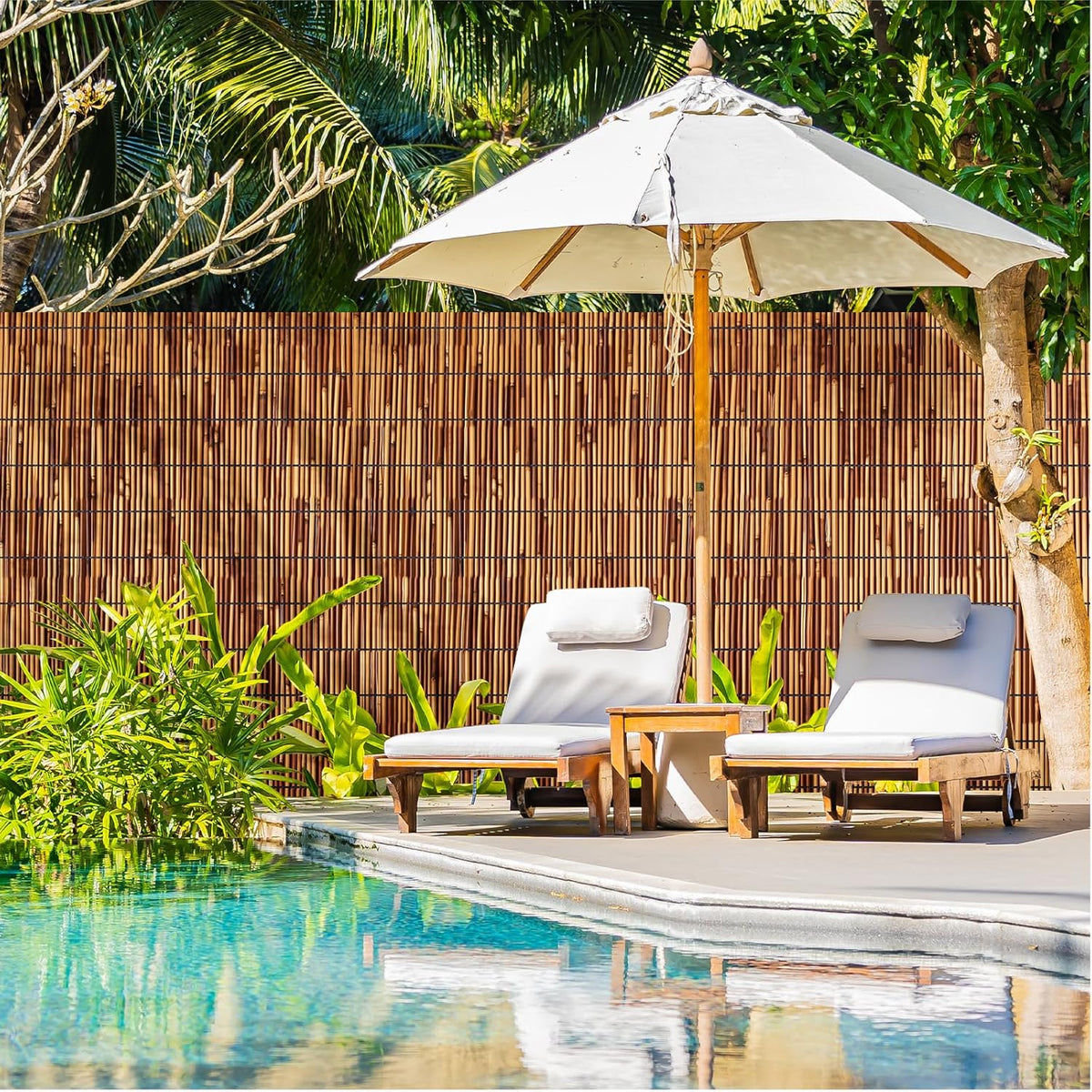 Natural Reed Fencing Rolls,6FT X 16.4FT Reed Screen Curtain Fence Covering Privacy Bamboo for