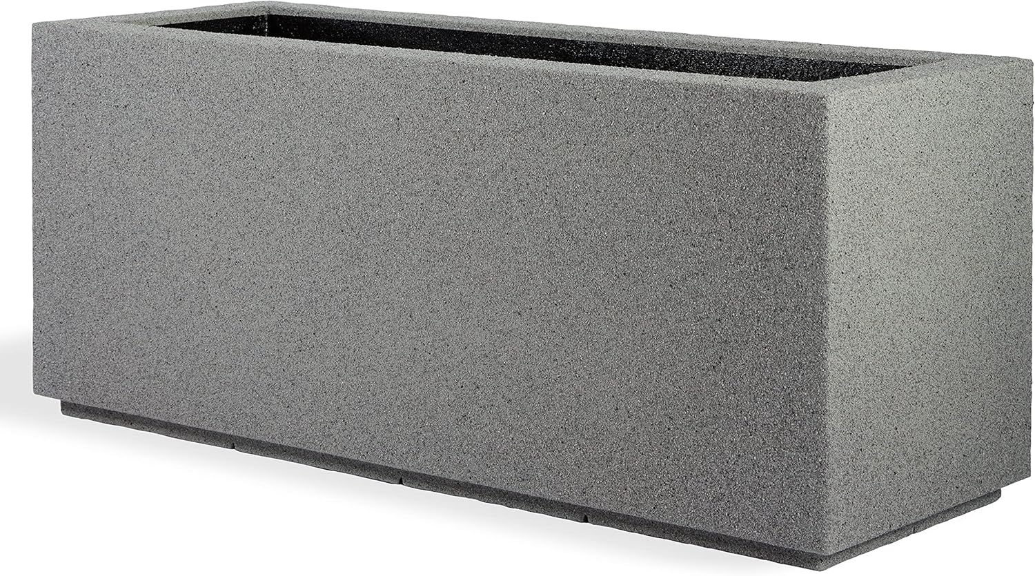PolyStone Milan Tall Modern Outdoor/Indoor Rectangular Trough Planter, 46" L X 17" W X 19" H