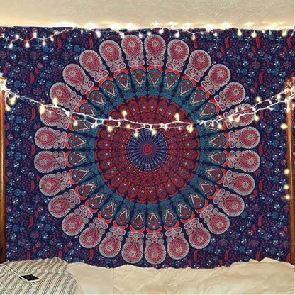 Bless International Handmade Indian hippie Bohemian Psychedelic Peacock Mandala Wall hanging