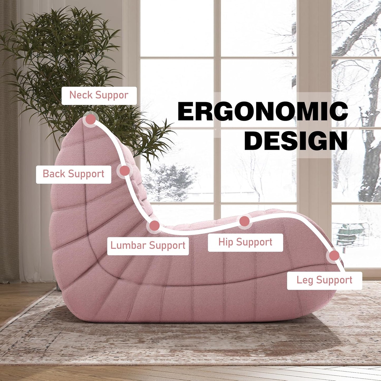 Bean Bag Chair, Fireside Chair Bean Bag Sofa Large Bean Bag Chair for Adults, Bean Bag Chairs for